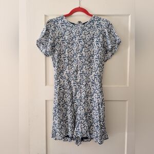 Navy and White Floral Midi Dress